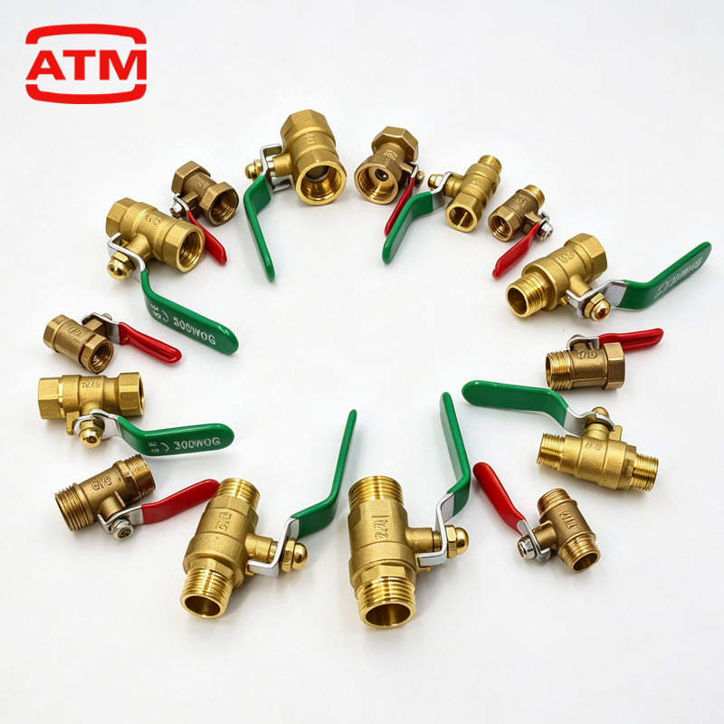 Compression Fitting Brass - Válvula de bola pequeña de latón