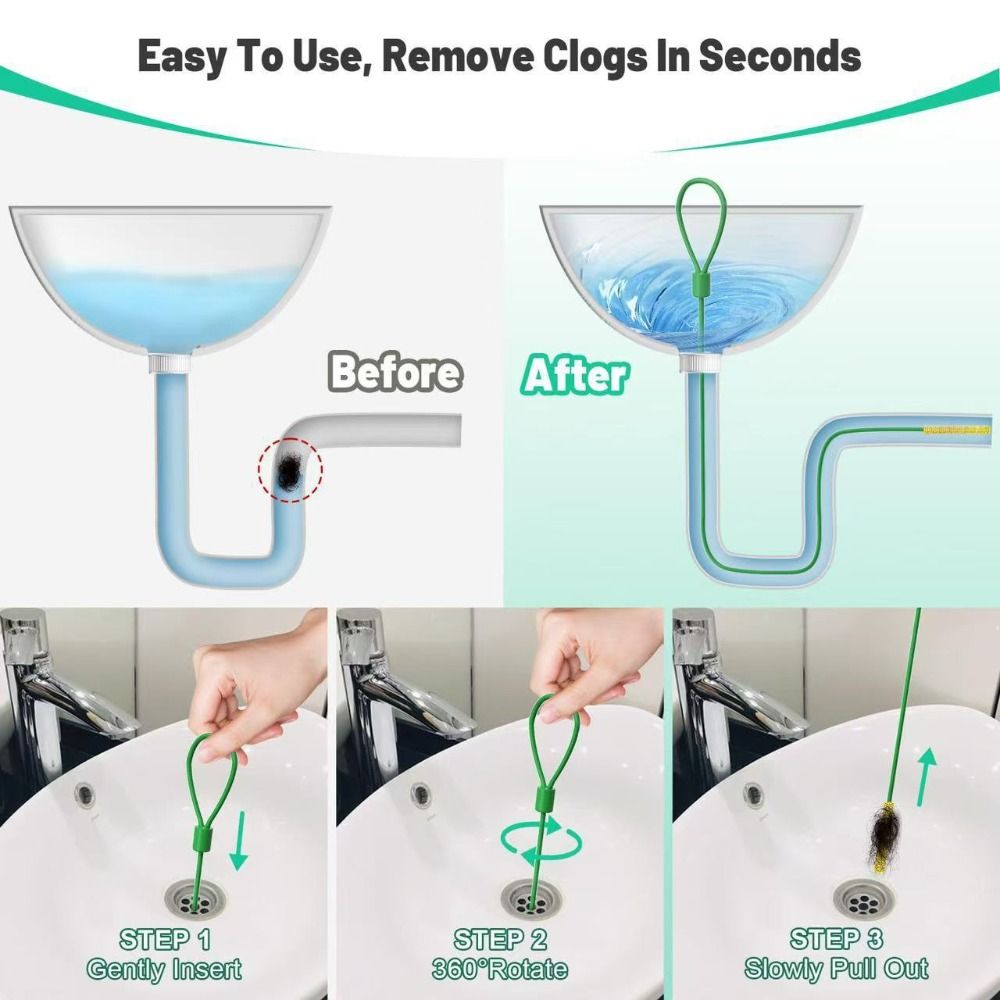 5 piezas de desatascador de de - Drain Snake Flexible reseña y precio