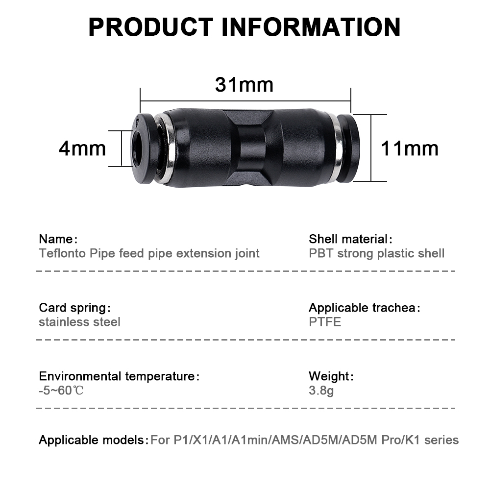 Para Bambu Lab X1 X1C X1E P1P  - Ptfe Tape Thread reseña y precio